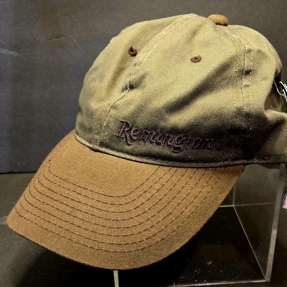 Remington Khaki Brown Hat Cap Metal Buckle Strap Back NEW w/Tags OSFM